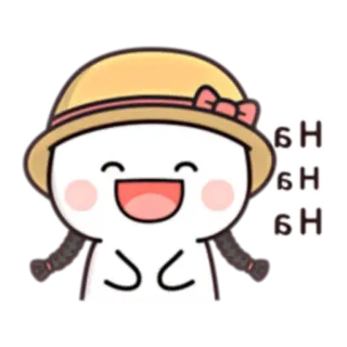 😂 mignon, dessin animé, kawaii, joyeux, chapeau telegram sticker