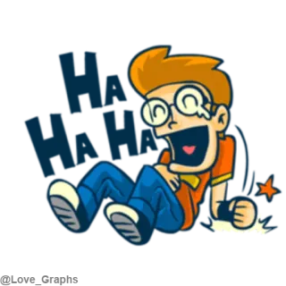 😂 cartoon, glasses, laughing, silly, happy telegram sticker