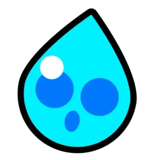 😮 Kropla wody, Niebieski, Kreskówka, Słodki, Blob, Kawaii whatsapp sticker