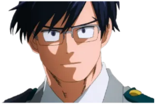 🙂 Tenya Iida My Hero Academia 动漫, 英雄, 眼镜, 严肃 telegram sticker