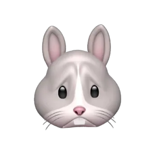 🐰 กระต่าย, บันนี่, สัตว์, อีโมจิ, เศร้า, น่ารัก whatsapp sticker
