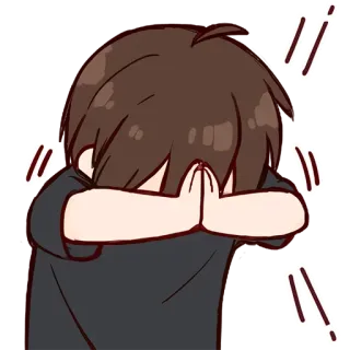 🙏 anime, crying, sad, emotional, cartoon, character, illustration telegram sticker