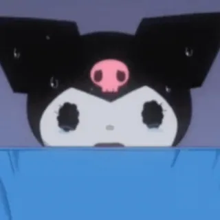 🕸 Kuromi Kuromi, Sanrio, anime, postać, słodkie, płaczący telegram sticker