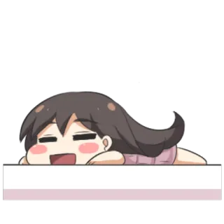 💤 anime, cute, sleepy, chibi, girl, lying down telegram sticker