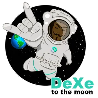 🚀 DeXe to the moon DeXe, cryptocurrency, moon, space, astronaut, finance telegram sticker