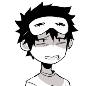 😒 cartoon, sleepy, tired, pajamas, tired face, sad telegram sticker