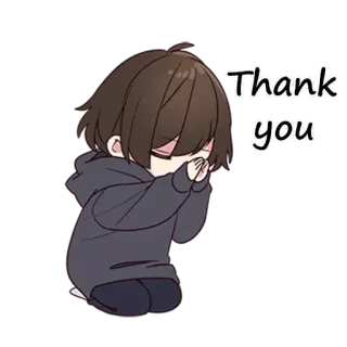 🙏 Thank you grazie, anime, chibi, grato, kawaii telegram sticker
