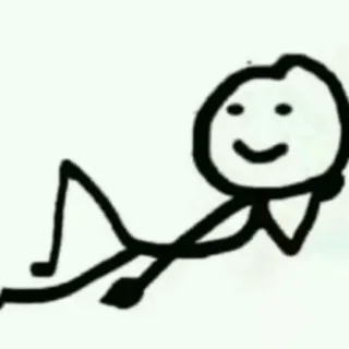 🤡 человечек, расслабленный, отдыхать, простой, мультфильм telegram sticker