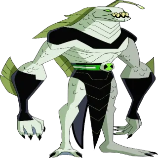 🤓 Ripjaws Ben 10 Мультфильм, Ripjaws, Бен 10, Пришелец, Рыба, Монстр telegram sticker
