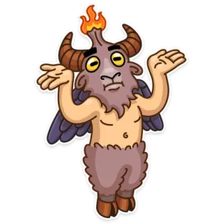 😐 demon, satan, fantasy, cartoon telegram sticker