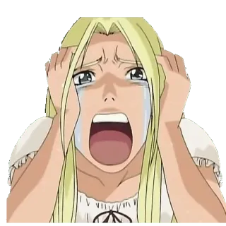 😱 Anime, Menangis, Sedih, Wanita, Emosi, Ekspresi whatsapp sticker