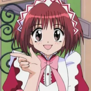 😀 Anime, Mädchen, Süß, Maid, Zeigend, Charakter whatsapp sticker