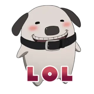 😂 LOL dog, anime, lol, funny, cartoon telegram sticker