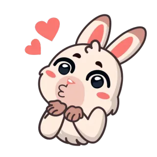 😘 кролик, зайчик, мультфильм, животное, милый, сердечки, любовь telegram sticker