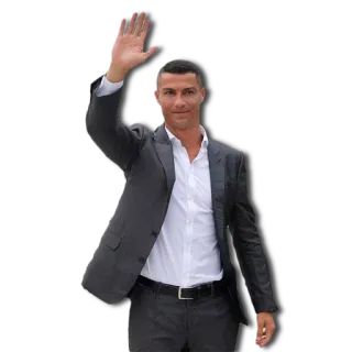 🕺 Cristiano Ronaldo voetbal, American football, atleet, zwaaien, pak telegram sticker