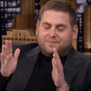 💡 Jonah Hill Джона Хилл, аплодисменты, аплодисменты, знаменитость, актер telegram sticker