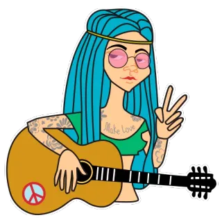 Tattooed Girl by @inkbe telegram stickers