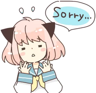 😣 Anya Forger Spy × Family Sorry... anime, garota, desculpa, fofo/a, Spy × Family, me perdoe, pedido de desculpas telegram sticker