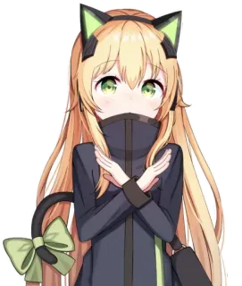 😍 anime girl, cat ears, cute, kawaii, anime character, cartoon, sticker whatsapp sticker