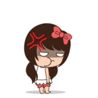 😤 โกรธ, การ์ตูน, ผู้หญิง, เสียใจ, บ้า, ตัวละคร, หงุดหงิด, อีโมจิ telegram sticker