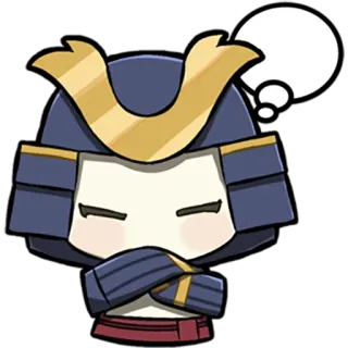 😑 Samurai, Pensando, Desenho animado, Armadura telegram sticker