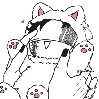 👑 고양이, 귀여운, 애니메이션, 코스프레, 만화 telegram sticker