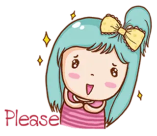 🙏 Please niedlich, Mädchen, Anfrage, betteln, Cartoon, Anime, entzückend telegram sticker