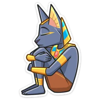 😢 Anubis Egyptian, god, Anubis, mythology, ancient Egypt, cartoon telegram sticker