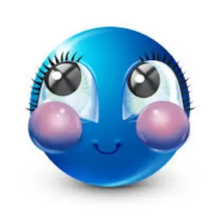 🥺 Emoji, Bleu, Mignon, Rougir, Yeux telegram sticker