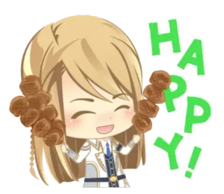 😄 HAPPY! vui vẻ, hạnh phúc, anime, chibi, vui tươi, dễ thương whatsapp sticker