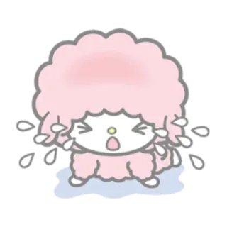 😭 милый, каваи, плачущий, грустный, розовый, персонаж whatsapp sticker