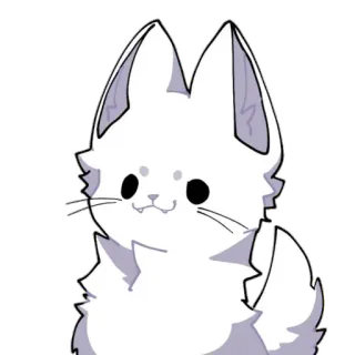 😊 猫, 动物, 可爱, 毛茸茸, 白色, 卡通, 卡哇伊 telegram sticker
