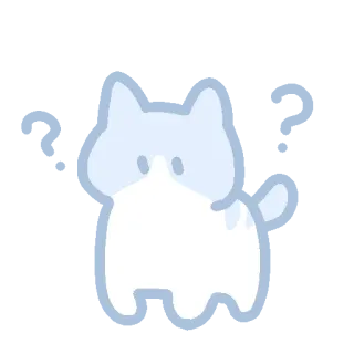 ☁️ chat, animal, mignon, dessin animé, autocollant whatsapp sticker