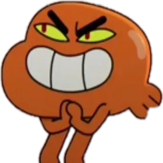 😈 Darwin Watterson The Amazing World of Gumball Dibujos animados, Pez, Malvado, Planeando, Animado, Naranja whatsapp sticker