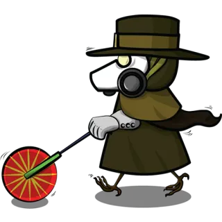 😛 médecin de peste, oiseau, chapeau, cape, masque telegram sticker