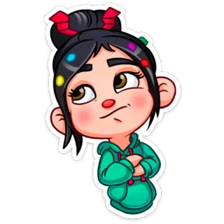 😏 Vanellope von Schweetz Wreck-It Ralph vanellope, wreck-it-ralph, disney, dessin animé, fille telegram sticker