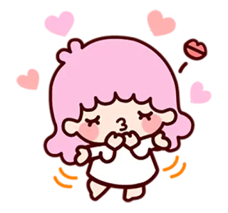 🍄 mignon, rose, dessin animé, personnage, kawaii telegram sticker