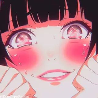 🥢 @YanderePacks anime, girl, manga, cute, face, expression whatsapp sticker