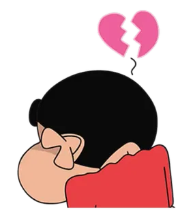 💔 sadness, broken heart, cartoon, character, emotion telegram sticker