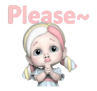 🥺 Please~ милый, мультяшный, умоляющий, очаровательный, просящий whatsapp sticker