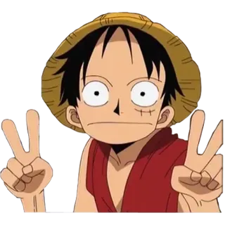 ✌️ Monkey D. Luffy One Piece anime, One Piece, Monkey D. Luffy, straw hat, cartoon telegram sticker