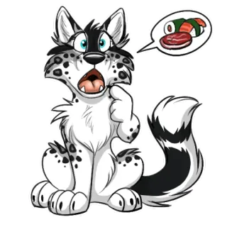 🥩 lobo, animal, desenho animado, sushi, comida, fantasia telegram sticker