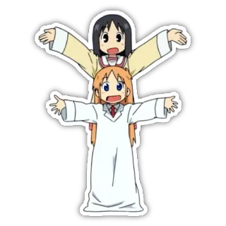 👯 Anime, Postać, Ilustracja, Kreskówka, Naklejka telegram sticker