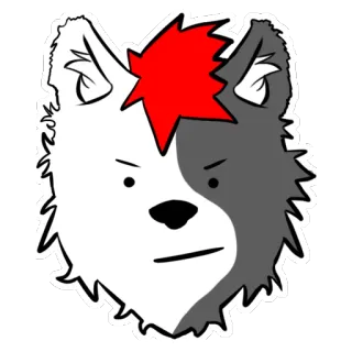 💇‍♂️ стикер, мультфильм, животное, собака, волк, фурри telegram sticker