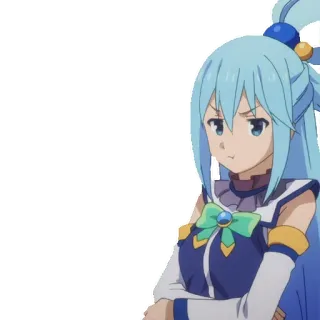 😕 Aqua Konosuba Anime, Konosuba, Aqua, Karakter, Lucu, Kartun telegram sticker