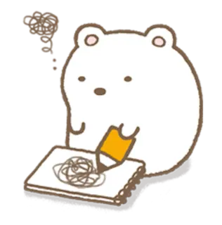 😂 beruang, gambar, lucu, berpikir, coretan telegram sticker