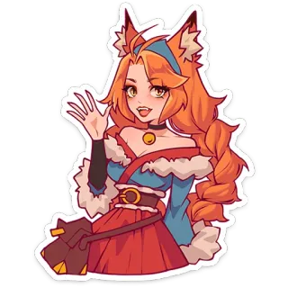 😥 raposa, menina, anime, desenho animado, adesivo, bonito, furry, antro whatsapp sticker