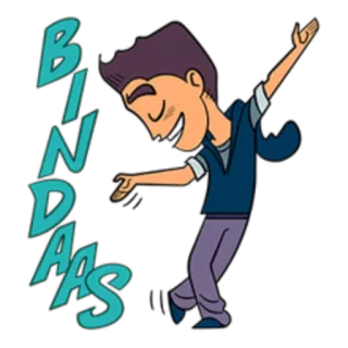 😄 BINDAAS Cartoon, Figur, Tanz, Fröhlich, Spaß telegram sticker