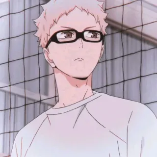 🍤 Tsukishima Kei Haikyuu!! anime, haikyuu, tsukishima kei, bola voli, kacamata telegram sticker