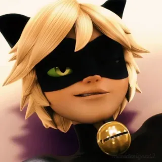 😉 Cat Noir Miraculous: Tales of Ladybug & Cat Noir Cat Noir, Miraculous Ladybug, anime, kartun, superhero, kucing, pirang whatsapp sticker